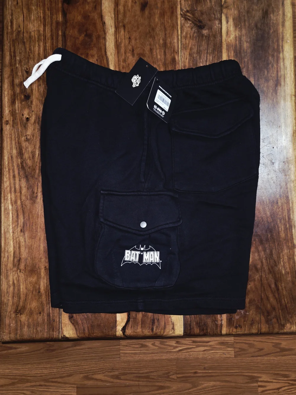 Darc Sport/Batman Cornell Black Cargo Sweat Shorts. Size Medium OS.